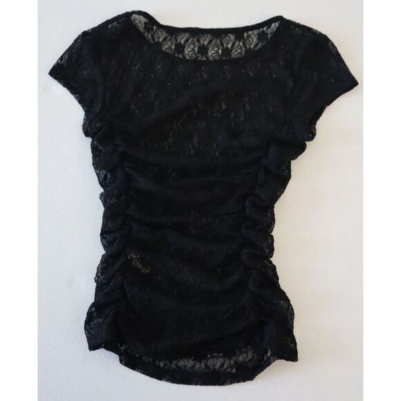 Intimately x Free People Women's Sz XS Black Keep It Simple S/S Lace Baby Tee - Picture 5 of 6
